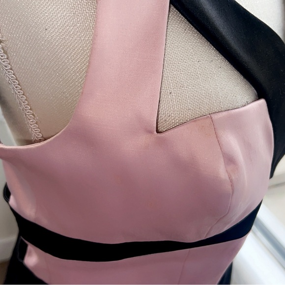 BEBE Satin Color-block Evening Dress - Picture 6 of 8